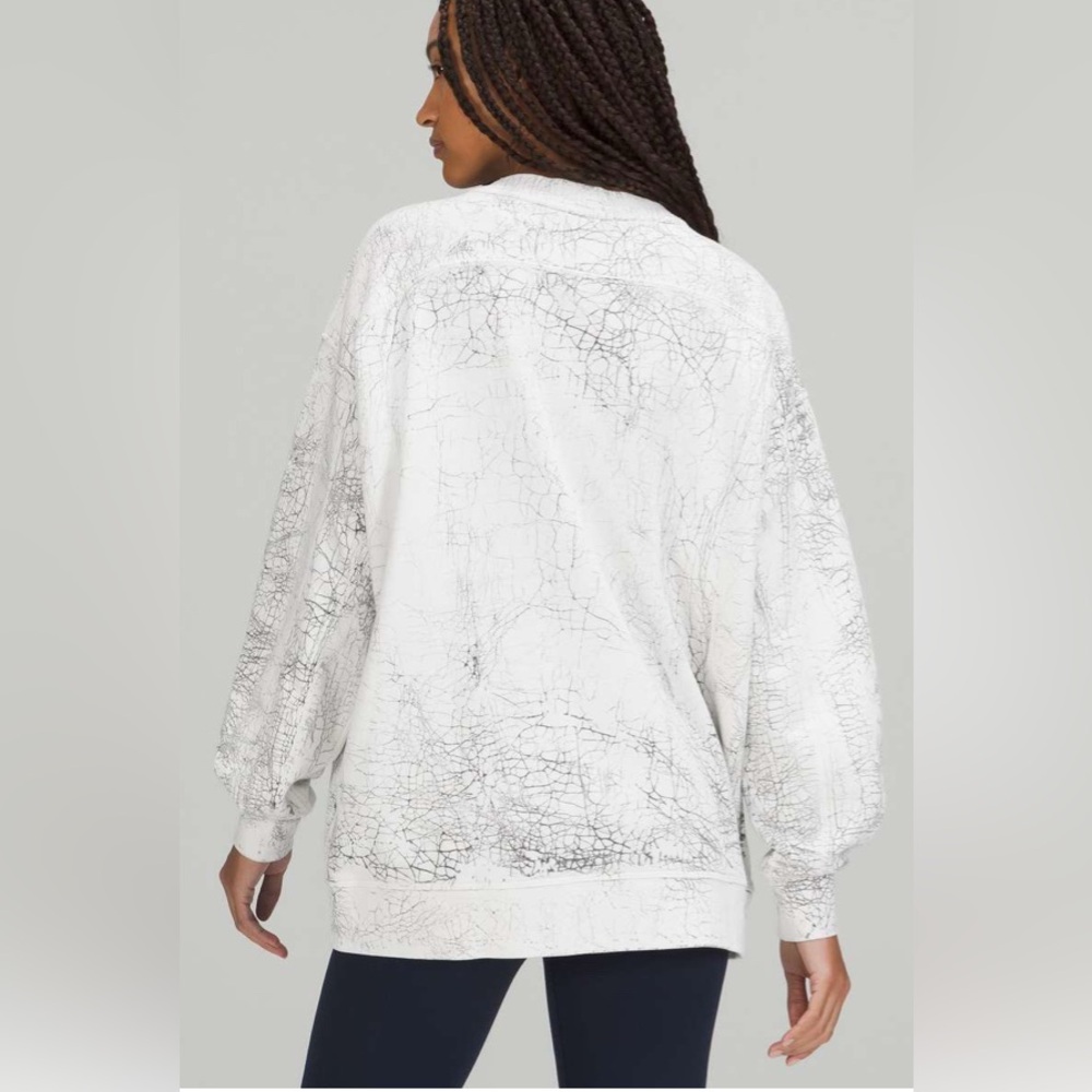 Lululemon Perfectly oversized crew‎ Thread Dye White Black 26”PTP